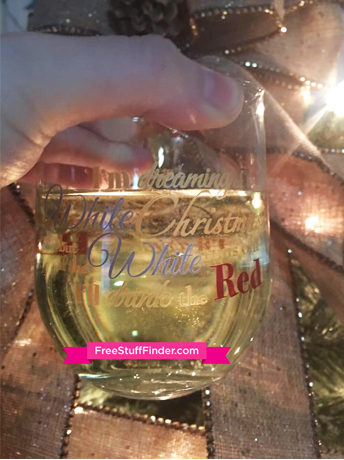 $1 Christmas Wine Glass at Dollar Tree