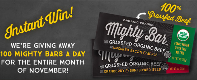 Win FREE Mighty Organic Bar Sample (220 Instant Winners!)