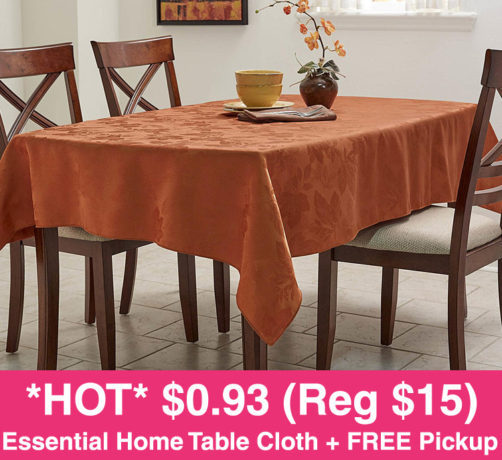 *HOT* $0.93 (Reg $15) Essential Home Spice Damask Tablecloth + FREE Pickup (After Points)