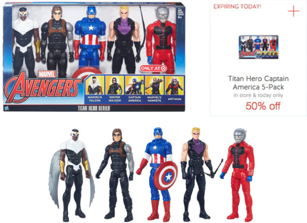 50% Titan Hero Captain America 5-Pack Cartwheel (Just $14.34 Today Only)