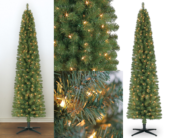 $39.99 (Reg $100) 7Ft Pre-Lit Pencil Christmas Tree + FREE Shipping