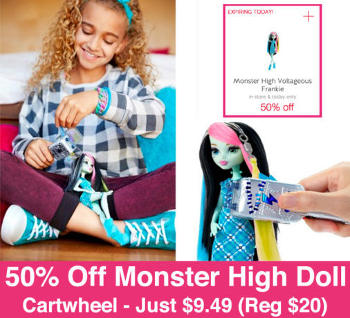 *HOT* 50% Off Monster High Voltageous Frankie Cartwheel (Just $9.49 Today Only)