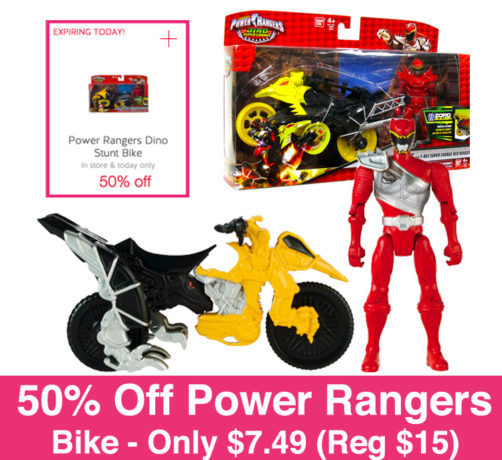 *HOT* 50% Off Power Rangers Dino Stunt Bike Cartwheel (Just $7.49 Today Only)