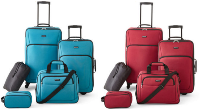 $39.99 (Reg $180) Protocol Hamilton 5-Piece Luggage Set + FREE Pickup