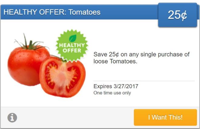 *New* $0.25 Cash Back on Tomatoes with SavingStar