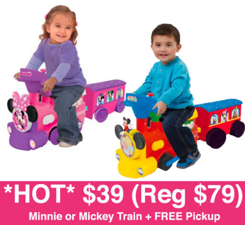 $39 (Reg $79) Disney Mickey or Minnie Powered Train + FREE Store Pickup