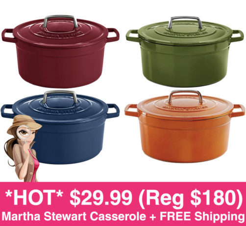 *HOT* $29.99 (Reg $180) Martha Stewart Cast Iron Casserole Dish + FREE Shipping