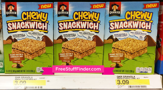 $1.59 (Reg $3.09) Quaker Chewy Snackwich Bars at Target