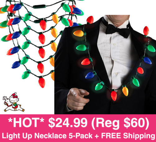 *HOT* $24.99 (Reg $60) LED Light Up Christmas Bulb Necklace 5-Pack + FREE Shipping