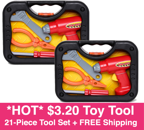 *HOT* $2.40 Toy Tool 21-Piece Set + FREE Shipping