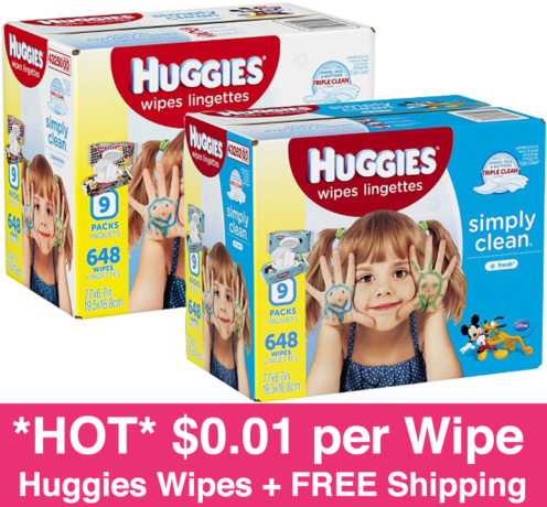 *HOT* $0.01 Per Huggies Wipes + FREE Shipping