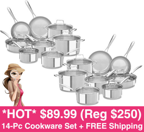 *HOT* $89.99 (Reg $250) KitchenAid Stainless Steel Cookware Set + FREE Shipping