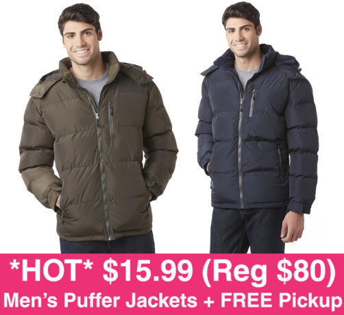 *HOT* $15.99 (Reg $80) Men's Puffer Jackets + FREE Pickup