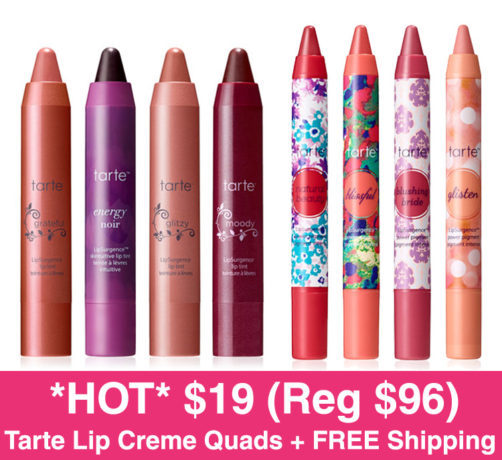 *HOT* $19 (Reg $96) Tarte Lip Creme Quad + FREE Shipping