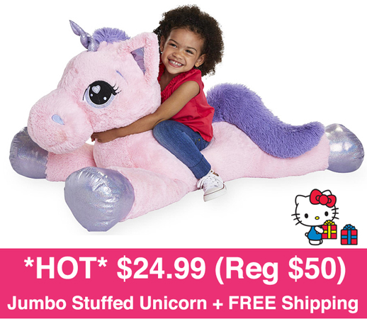 *HOT* $24.99 (Reg $50) Jumbo Stuffed Unicorn + FREE Shipping