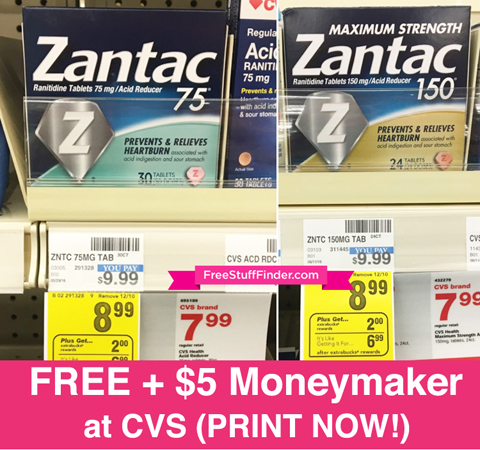 FREE Zantac at CVS + $9 Moneymaker (PRINT NOW!)