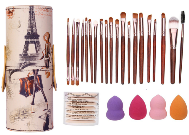 $5.45 (Reg $31) 20-Piece Makeup Brushes & Beauty Blenders & Air Puffs + FREE Shipping