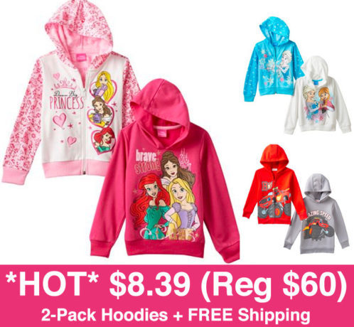 *HOT* $8.39 (Reg $60) 2-Pack Disney Hoodies + FREE Shipping