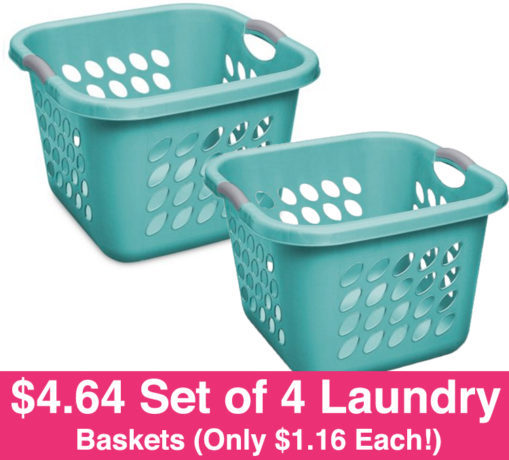 $4.64 Set of 4 Sterilite Laundry Baskets + FREE Store Pickup (Only $1.16 Each!)