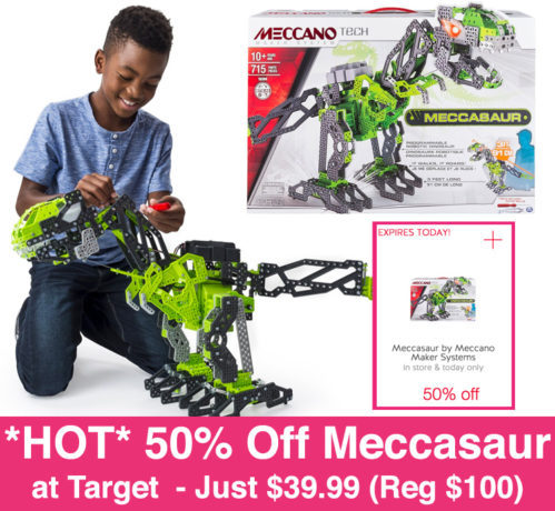 *NEW* 50% Off Meccasaur by Meccano Maker Cartwheel (Just $49.99 Today Only)