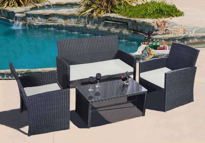 $199 (Reg $400) 4-Piece Patio Furniture Set + FREE Shipping
