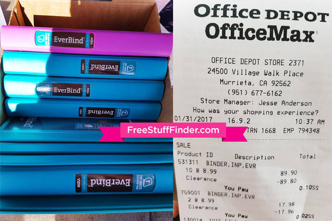 Possible $0.01 (Reg $9) 1-Inch Binders at Office Depot (Clearance Find)