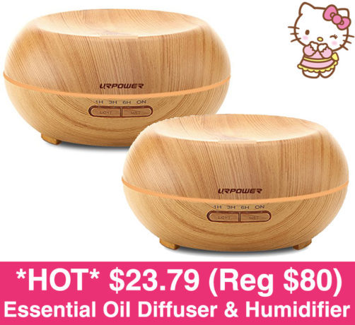 *HOT* $21.89 Urpower Wood Grain Essential Oil Diffuser & Humidifer with LED Lights