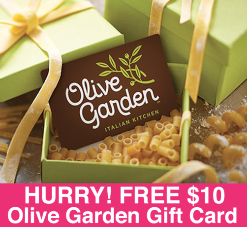 HURRY! FREE $10 Olive Garden Gift Card (Limited Time)