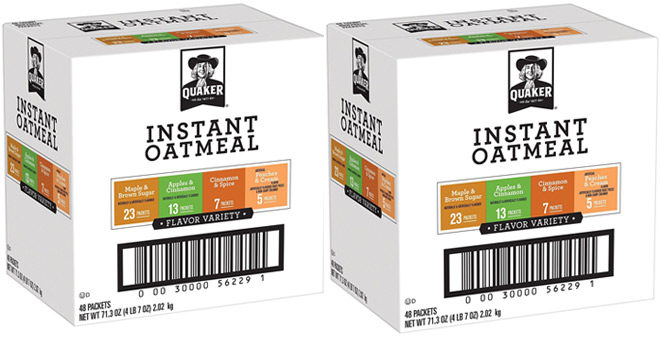 $8.08 Quaker Instant Oatmeal 48-Packets + FREE Shipping (Only $0.17 per Packet!)