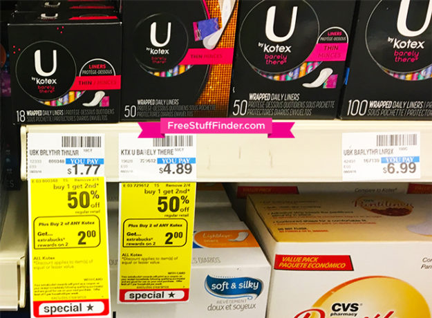 *HOT* $0.33 (Reg $1.77) U by Kotex Liners at CVS (No Coupons!)