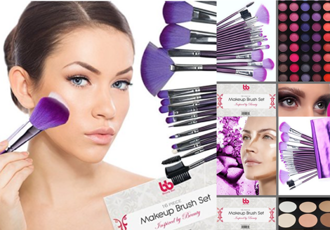 $12.49 (Reg $45) 16-Piece Makeup Brush Set w/ Case + FREE Shipping