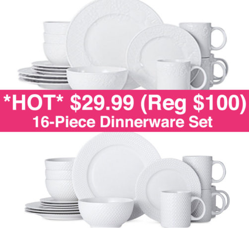 $29.99 (Reg $100) Pfaltzgraff 16-Piece Dinnerware + FREE Store Pickup