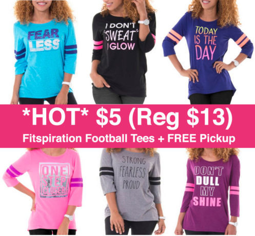 $5 (Reg $13) Women's Fitspiration Football Tees + FREE Store Pickup
