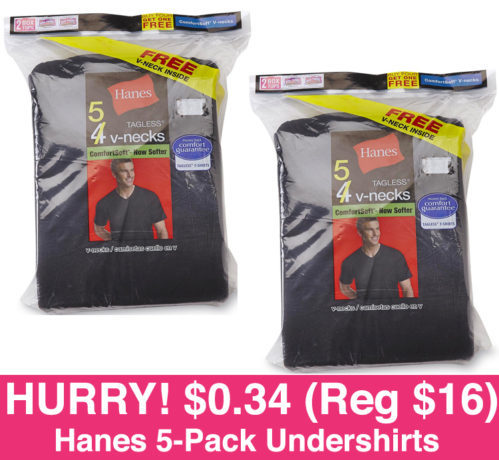 *HOT* $0.34 (Reg $16) Hanes Men's Undershirts + FREE Store Pickup