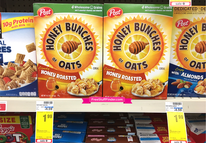 $0.99 (Reg $4.59) Honey Bunches of Oats at CVS