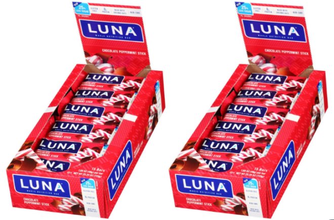 $5.22 Chocolate Peppermint Stick Luna Bars 15-Pack + FREE Shipping