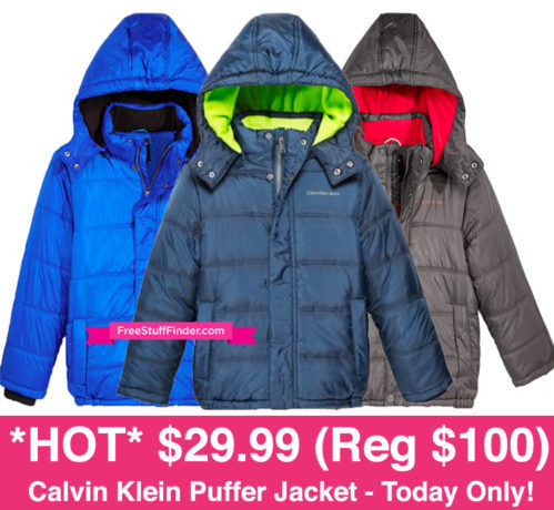 *HOT* $29.99 (Reg $100) Calvin Klein Boys' Puffer Jacket + FREE Pickup (Today Only)