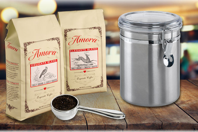*HOT* $14.96 For 2 Bags of Amora Coffee & Canister + FREE Shipping ($57 Value!)