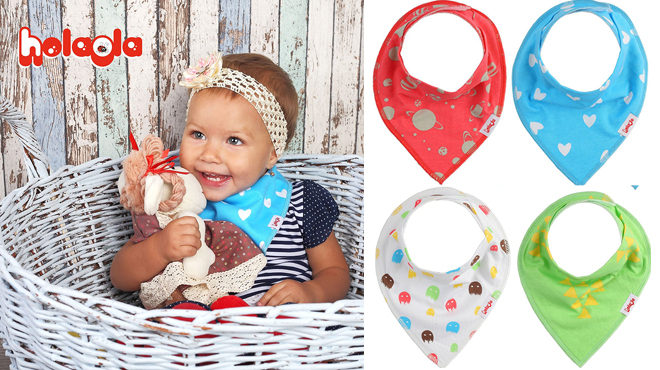 $5.99 (Reg $15) Baby Bandana Drool Bib 4-Pack