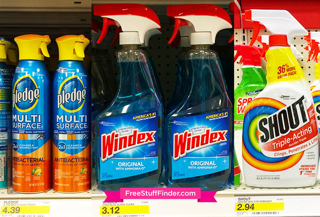 *HOT* $1.32 (Reg $4.39) Pledge, Windex & Shout Cleaning Products at Target