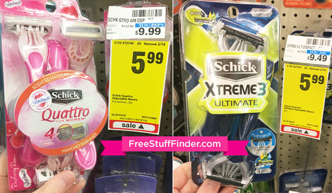 $1.99 (Reg $10) Schick Disposable Razors at CVS