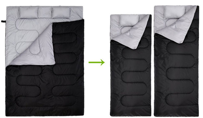 $29.99 (Reg $100) Double Sleeping Bag with Pillows + FREE Shipping