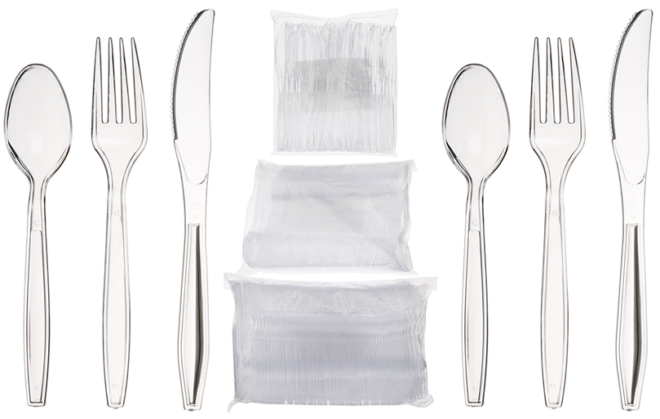 $10.99 (Reg $17) 360-Piece Clear Plastic Cutlery Set