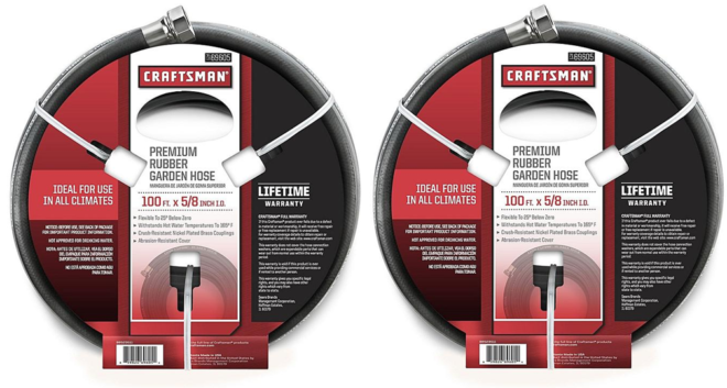 $30.99 (Reg $62) Craftsman 100' x 5/8" All-Rubber Garden Hose + FREE Pickup