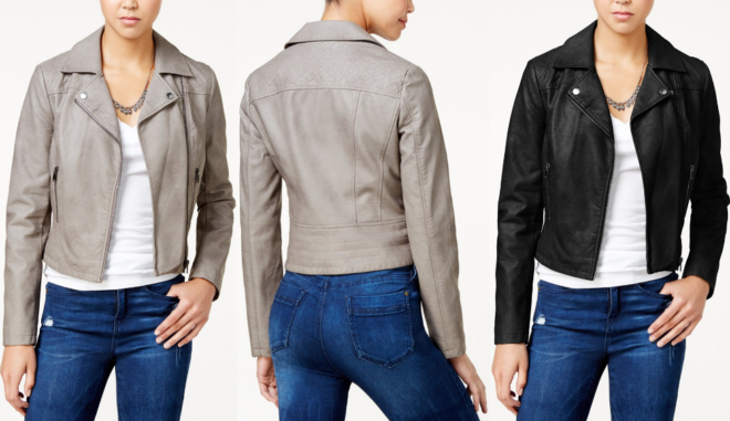 *HOT* $31.99 (Reg $100) Women's Faux Leather Moto Jacket - TODAY ONLY!