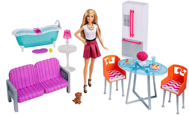 $31.99 (Reg $50) Barbie Doll & Furniture Gift Set + FREE Shipping