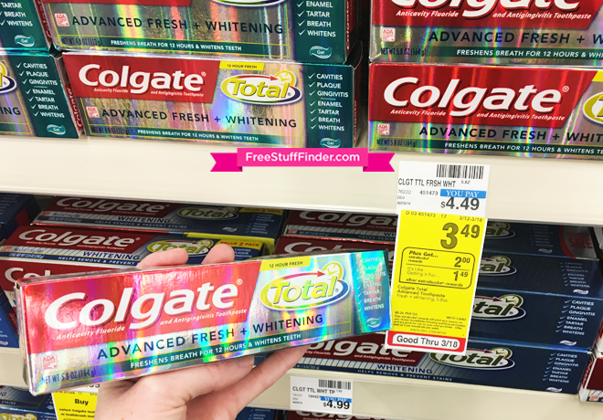 FREE Colgate Total Advanced Whitening Toothpaste at CVS