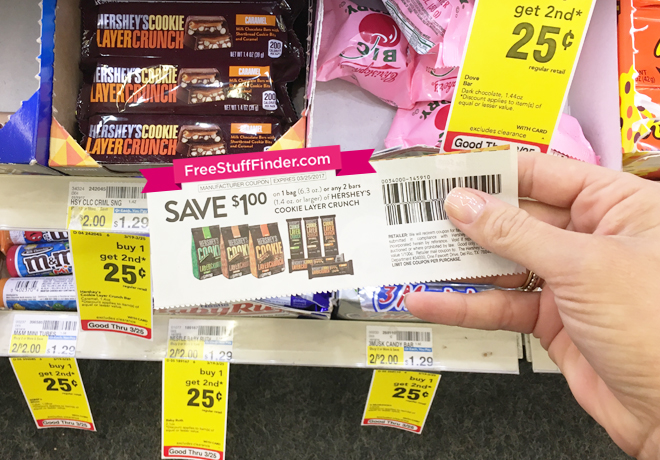 *HOT* $0.13 (Reg $1.29) Hershey’s Cookie Layer Crunch Caramel Bars at CVS