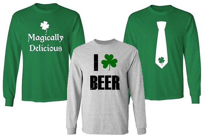 $14.99 (Reg $22) Men's St Patrick's Day Long Sleeve T-Shirt + FREE Shipping