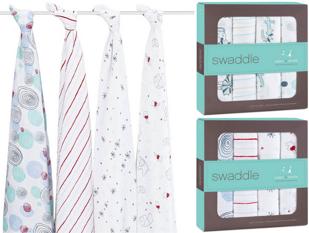 $23.50 (Reg $50) Aden and Anais Swaddle Blanket 4-Pack + FREE Shipping
